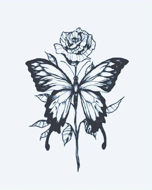 Rose & Butterfly